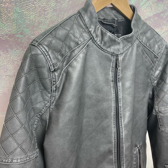 NWT Grey Quilted Biker Jacket - Picture 3 of 7